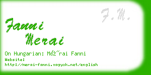 fanni merai business card